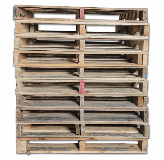 Stack of Grade 2 recycled pallets in Toronto